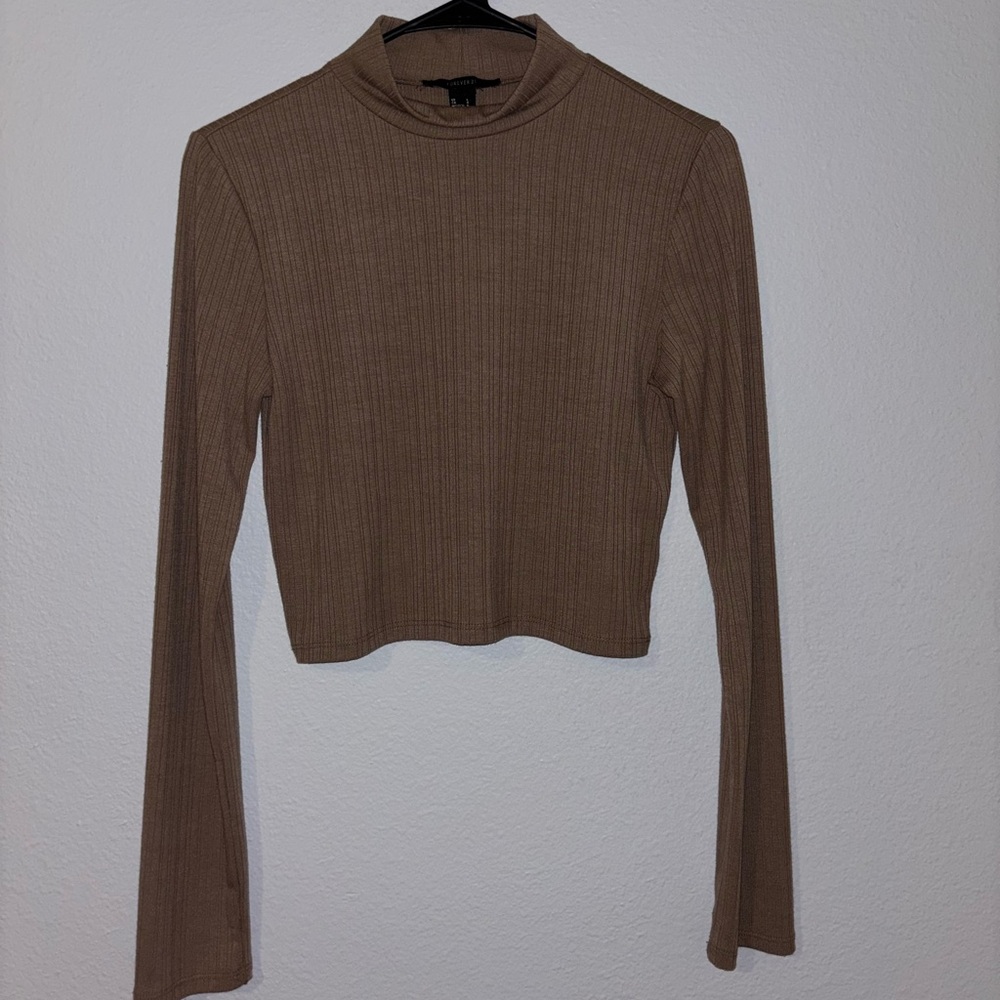 Forever 21 Tan Ribbed Crop Top